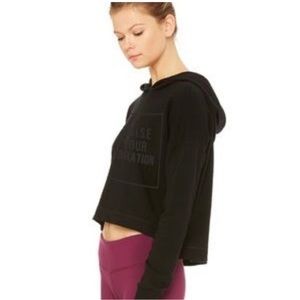 ALO Yoga- Raise Your Vibration cozy cropped hoodie